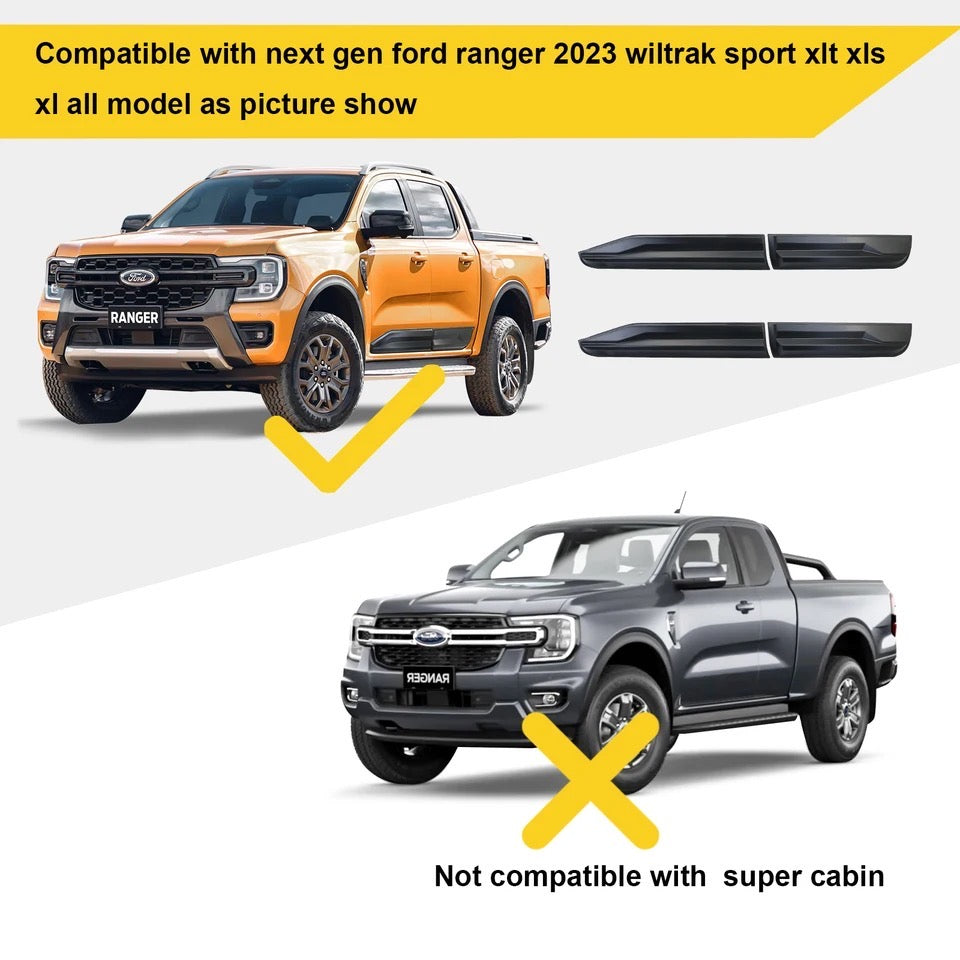 Side Door Body Cladding Guard For Ford Ranger 2022- 2024 The Next Gen