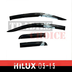 Premium Weathershields Weather Shield for Hilux Extra Cab 05-15 4pcs Flat Mirror