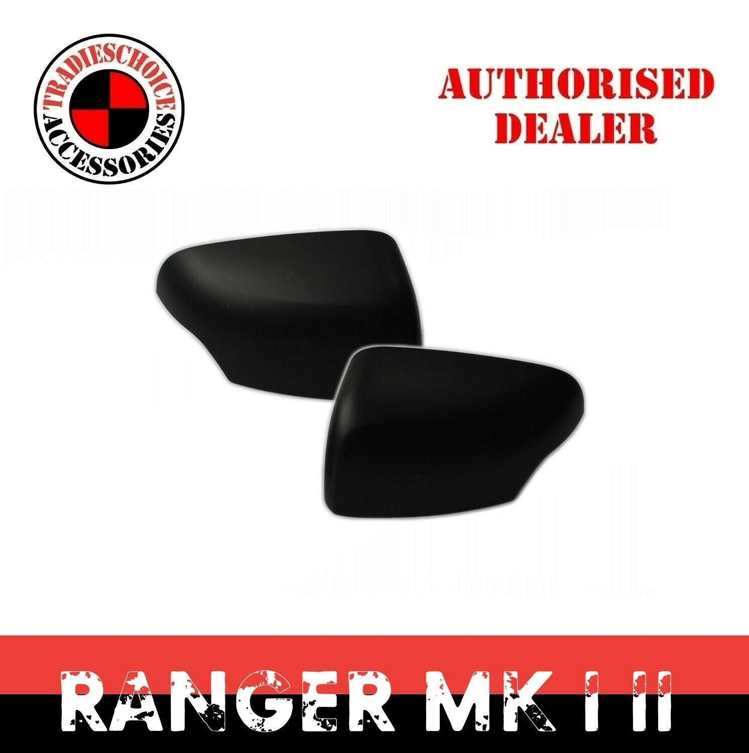 MIRROR COVER MATTE BLACK FITS FORD RANGER PX PX2 PX3 2011 - 2020 Everest 2015+